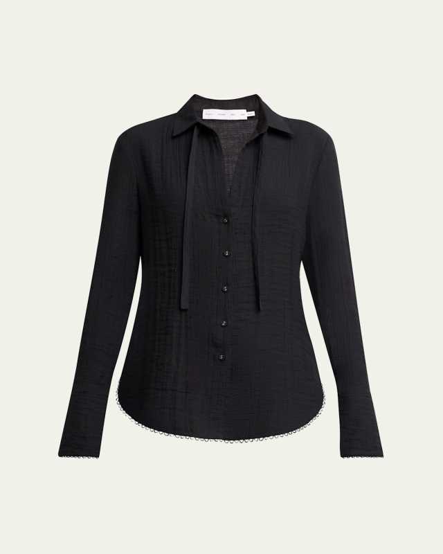 Cami Crinkled Long-Sleeve Shirt